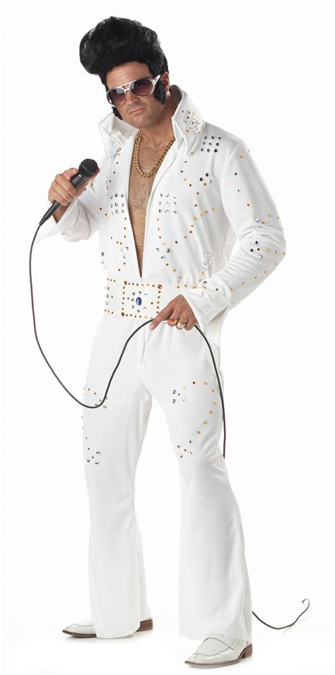 Rock Legend Mens Elvis Fancy Dress Celebrity 1950s Costume 50s Adult