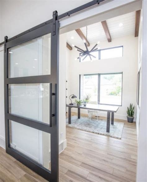 Real Solid Hardwood Sliding Barn Door With Glass Insert Wgd 0020
