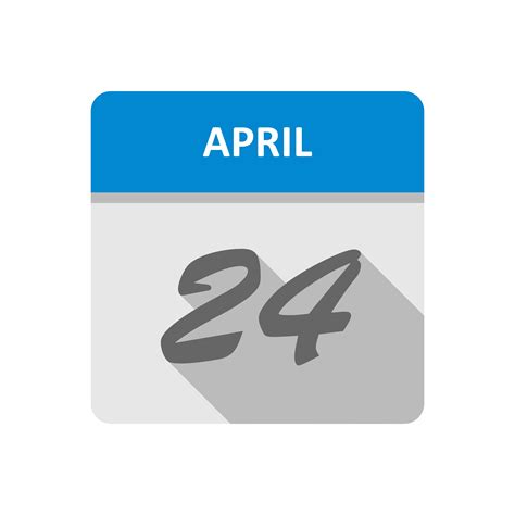 April 24th Date On A Single Day Calendar 500636 Vector Art At Vecteezy