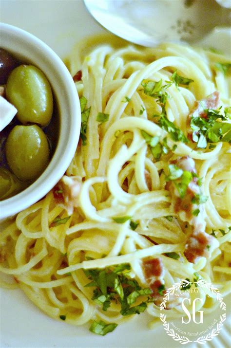 Learn how to make carbonara sauce with bacon or pancetta and loads of parmesan. PASTA CARBONARA AND FAMILY DINNER NIGHT - StoneGable
