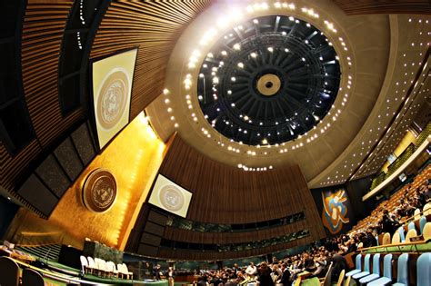 United Nations General Assembly Hall In The Un Headquarters New York