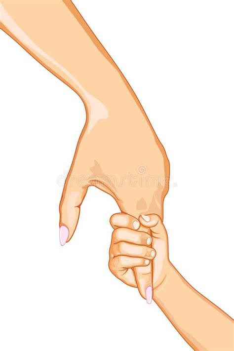 Mother And Child Illustration Of Mother Holding Hand Of Child On