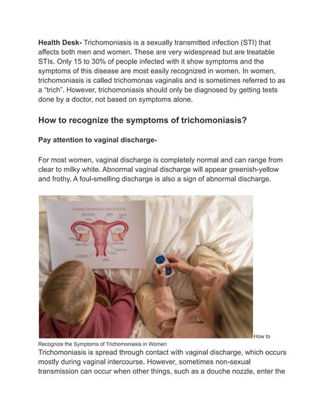 How To Recognize The Symptoms Of Trichomoniasis In Women By Parashuram714 Issuu