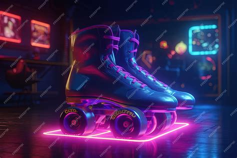 Premium Ai Image Generative Ai Roller Skate In Cyberpunk Style Disco