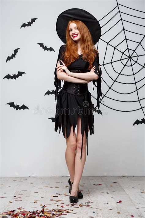 Halloween Witch Concept Full Length Happy Halloween Witch Holding