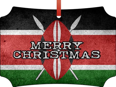 Flag Kenya Kenyan Grunge Flag Merry Christmas Double Sided Elegant