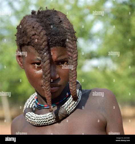 Kamanjab Namibia Feb 1 2016 Young Unidentified Himba Girl With The