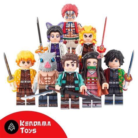 Set Of 8 Lego Compatible Demon Slayer Minifigures Kamado Etsy