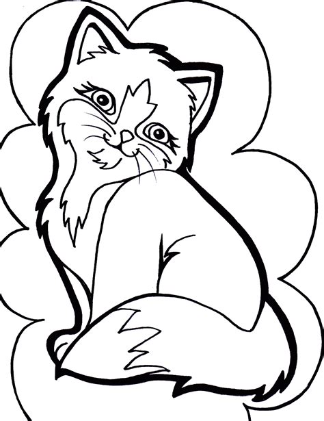 Cat Printable Coloring Pages Printable Blank World