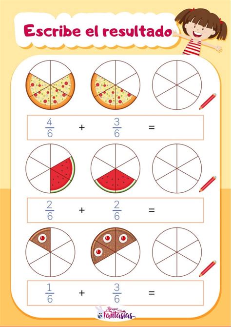 Cuadernillo Para Aprender Las Fracciones Con Pizzas Hojas De Trabajo De Arte Fracciones