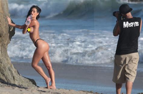 Model Jaylene Cook Topless At The Beach During Photoshoot Celebrity Nude