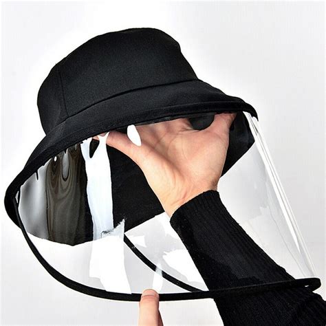 Removable Full Face Protective Cap Windproof Dustproof Anti Fog Face Shield Hat