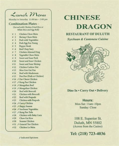 Vegan and vegetarian restaurants in duluth, minnesota, mn, directory of natural health food stores and guide to a healthy dining. Chinese Dragon Restaurant of Duluth
