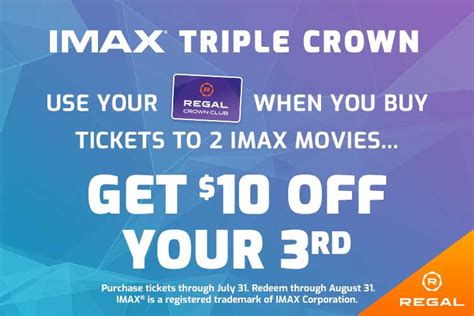 We did not find results for: IMAX® Triple Crown - NEW! Use your Regal Crown Club card and purchase tickets to two different ...