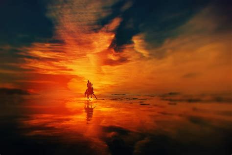 1920x1080px Free Download Hd Wallpaper Silhouette Of Man Riding A