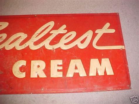 Vintage 50s Sealtest Ice Cream Tin Sign Embossed Lk 28281364