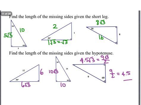 Printables of 45 45 90 Triangle Worksheet Kuta ...