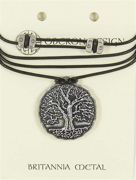 Oberon Design Tree Of Life Hand Cast Britannia Metal Necklace