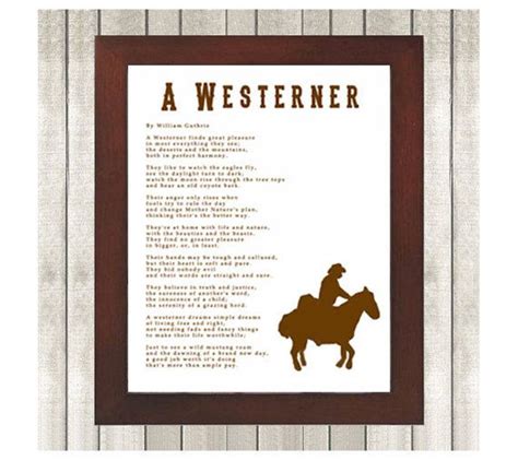 Cowboy Poem Poster Walnut Brown By Amandadillarddesigns On Etsy 500