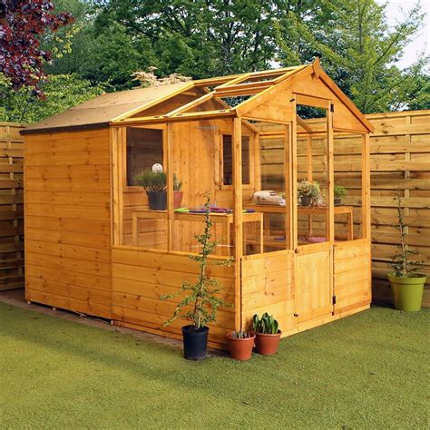 8 X 6 244m X 197m Mercia Greenhouse And Shed Combi Garden