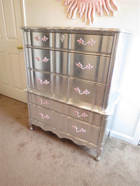 Whether your style is diy or store bought: Aluminum (Silver) Leafed French Provincial Furniture ...