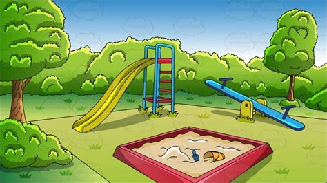 An Outdoor Playground Background Animasi Gambar Mainan