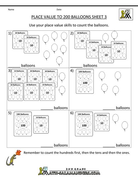 Place Value Worksheets 2nd Grade Printable