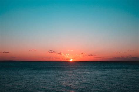 Wallpaper Sunset Sea Sun Horizon Clouds Hd Widescreen High