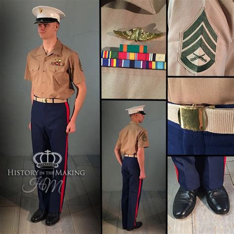 United States Marine Corps Dress Blues Uniform Shirt Sleeve Summer