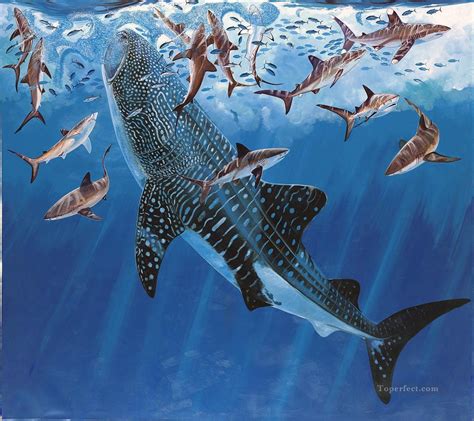 Gh Art Whale Shark Painting In Oil For Sale