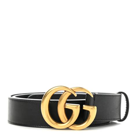 Gucci Calfskin Double G 30mm Belt 85 34 Black 1149213 Fashionphile
