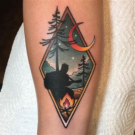 Camping Under The Stars Tattoo Done By Kevinraytattoos Otziapp