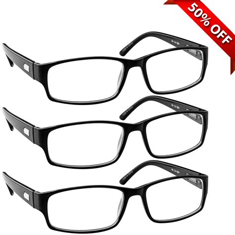 Reading Glasses 375 3 Pack Of Readers For Men And Women 3 Black