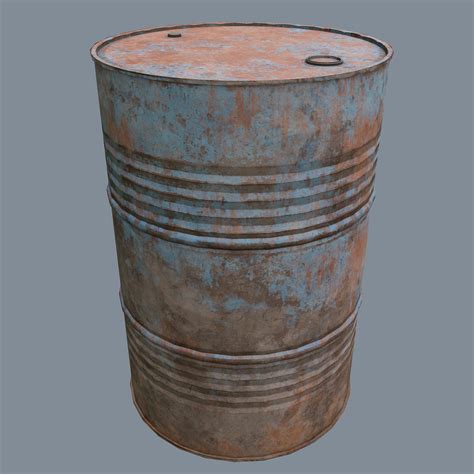 Oil Drum V Game Ready Low Poly Pbr Modelo D Unknown Blend