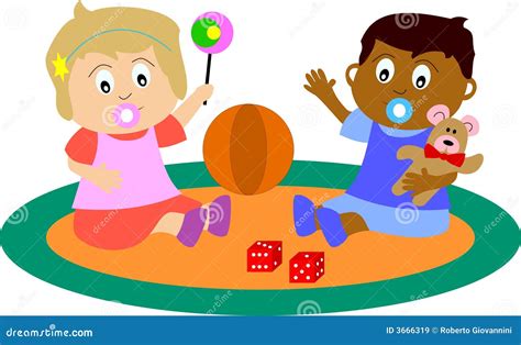 Newborn Babies Playing Stock Vector Illustration Of Ball 3666319