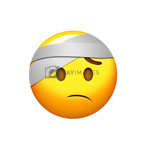 Emoji Yellow Wounded Headache Face With Head Bandage Icon By Cougarsan