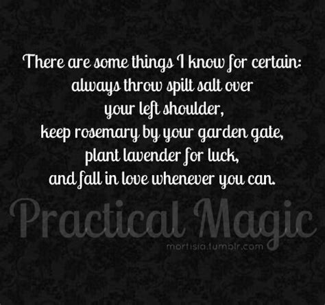 And in spite of everything, they will discover that this, above all others, is. Practical Magic Quotes About Love. QuotesGram
