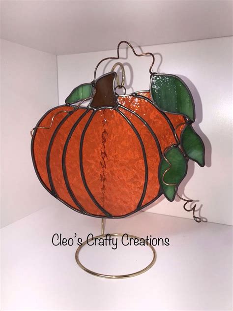 Handcrafted Stained Glass Pumpkin | Etsy | Glass pumpkins, Stained