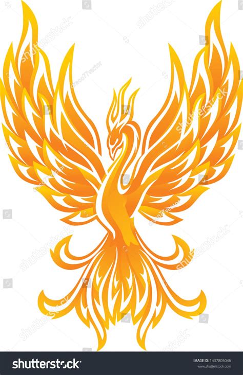 Vetor Stock De Glowing Phoenix Bird Abstract Flaming Body Livre De