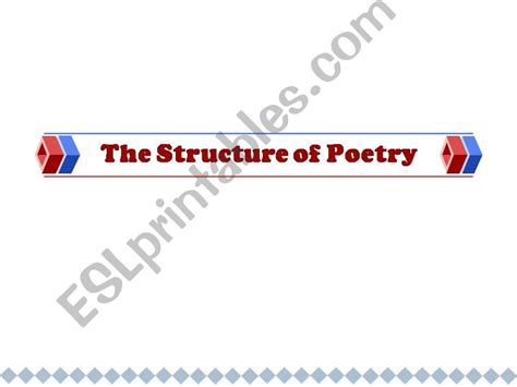 Esl English Powerpoints The Structure Of Poetry Powerpoint