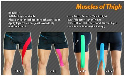 Kinesiology Taping Instructions For The Thigh Muscles Ktape Ares