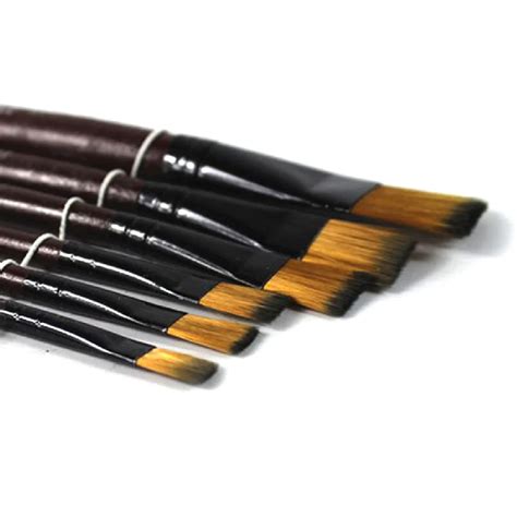 6pcsset Artists Brushes Nylon Hair Paint Brush Set Wooden Handle