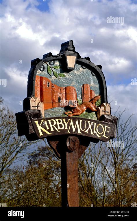 Kirby Muxloe Village Sign Leicestershire England UK Stock Photo Alamy