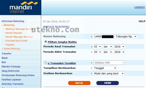 Cara cek tagihan kartu kredit online via atm. Cara cek mutasi rekening Bank Mandiri secara online - uTekno