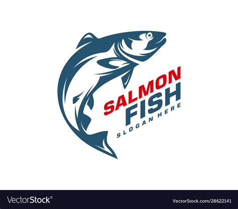 Salmon Fish Logo Design Fishing Logo Design Vector Image
