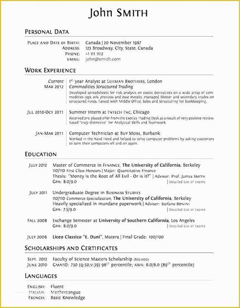A functional resume template that works for all industries and will emphasize your strengths & work experience. Completely Free Resume Template Download Of Just A Blank Printable Resume forms to Fill In Tag ...