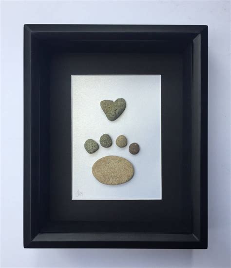 Stone Paw Print Custom Pet Art Personalized Pebble Artwork | Etsy ...