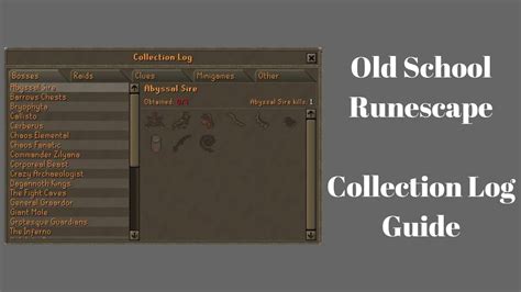 Collection Log Guide Old School Runescape Youtube