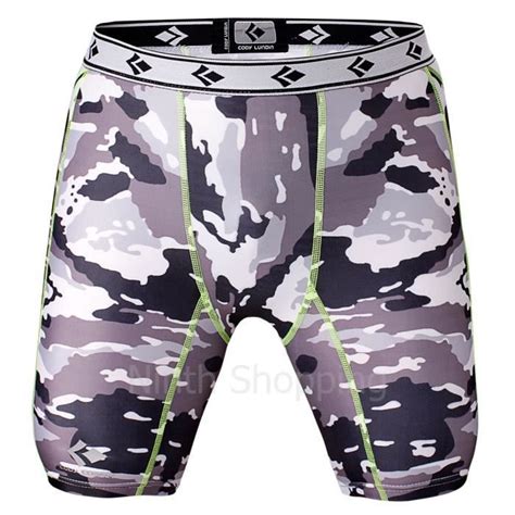 Short Collant Compression Camouflage Homme Fitn Gris Cdiscount Sport