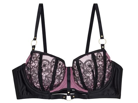 Playful Promises Emelda Ring Detail Satin And Lace Bra Pink Lumingerie Bras And Underwear For